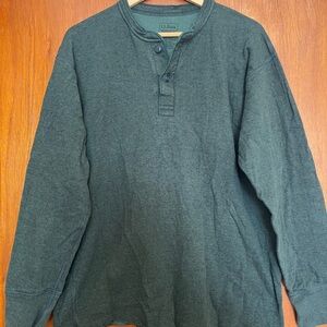 L.L. Bean Men's Green Henley Shirt